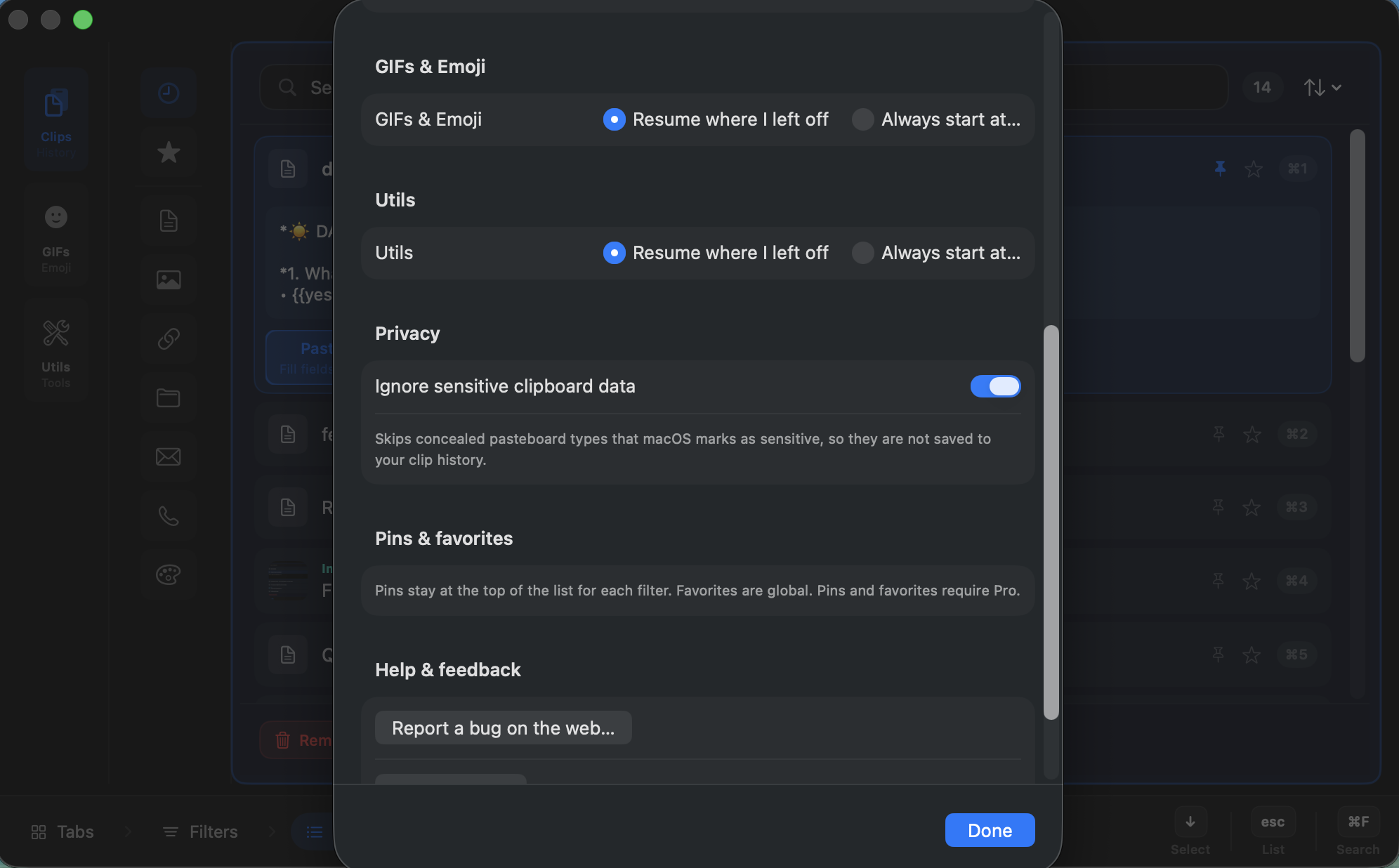 CopyClip — Ignore sensitive clipboard data