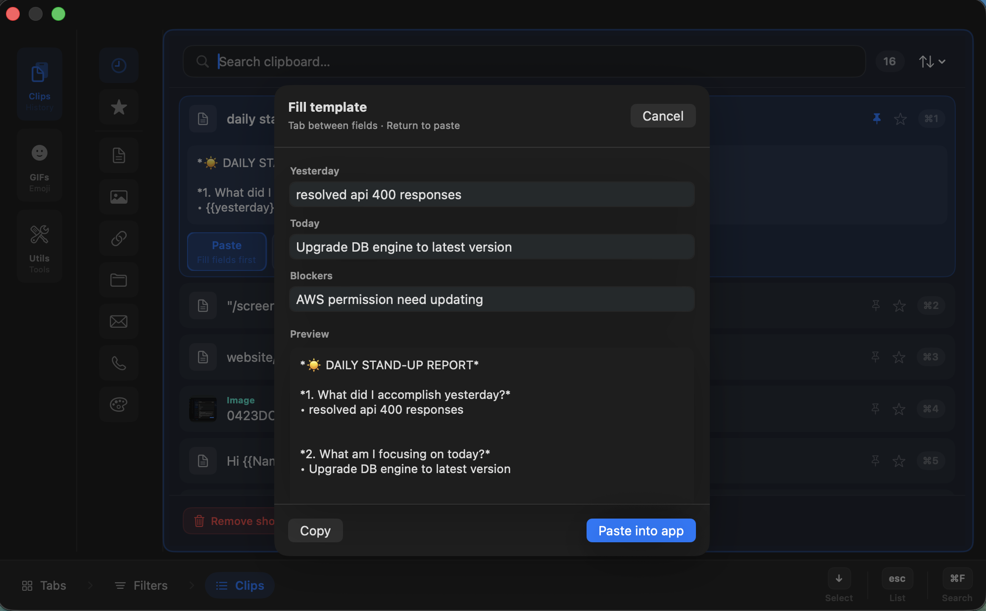 CopyClip — One draft, many recipients