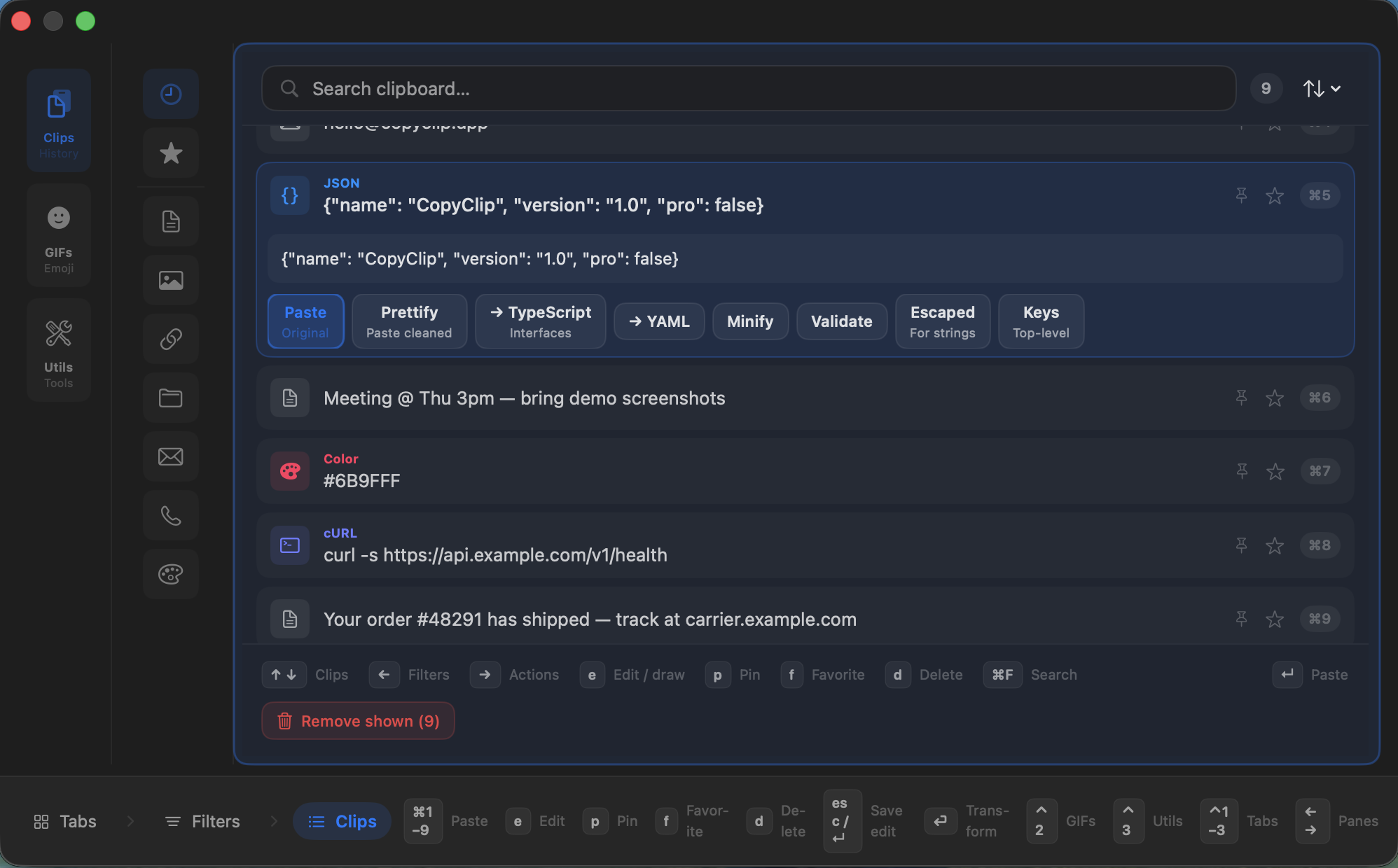 CopyClip — Turn copies into something useful