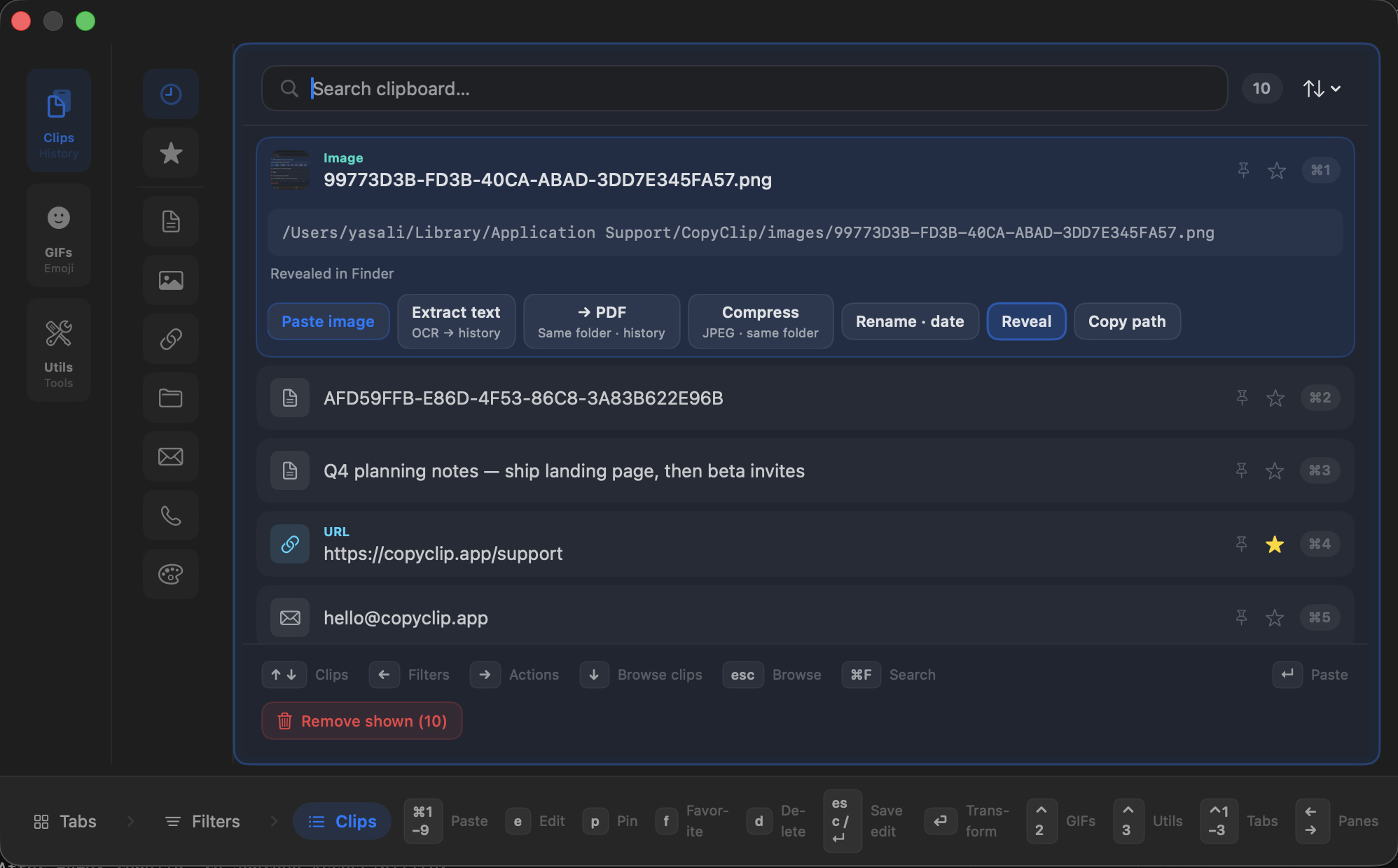 CopyClip — Fill forms in order—outside the panel